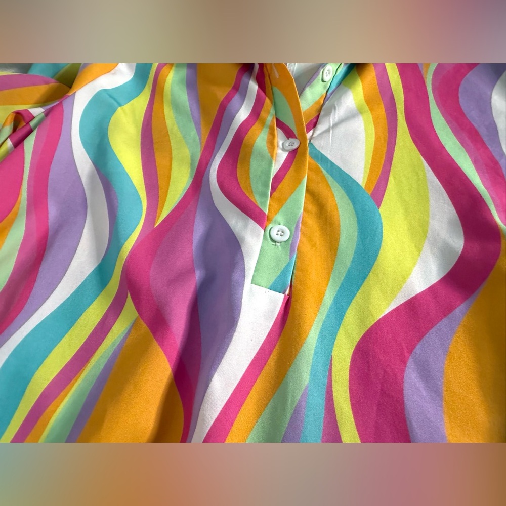 SHEIN Multicolor Wave Midi Dress size large - Picture 7 of 11